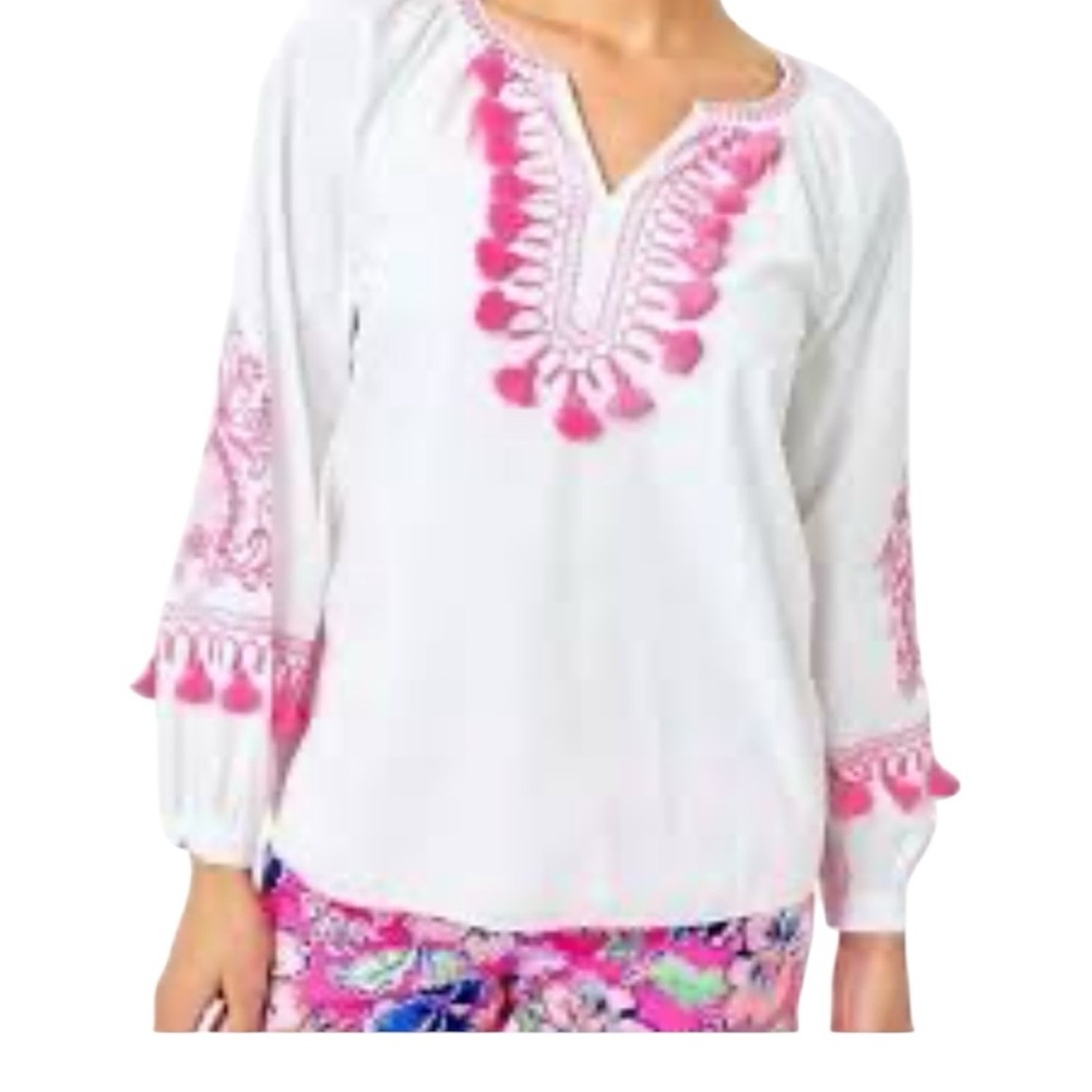 Lilly Pulitzer Women Resort White Kaydence Tunic Top - Picture 4 of 7